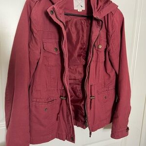La Hearts Maroon Hooded Jacket